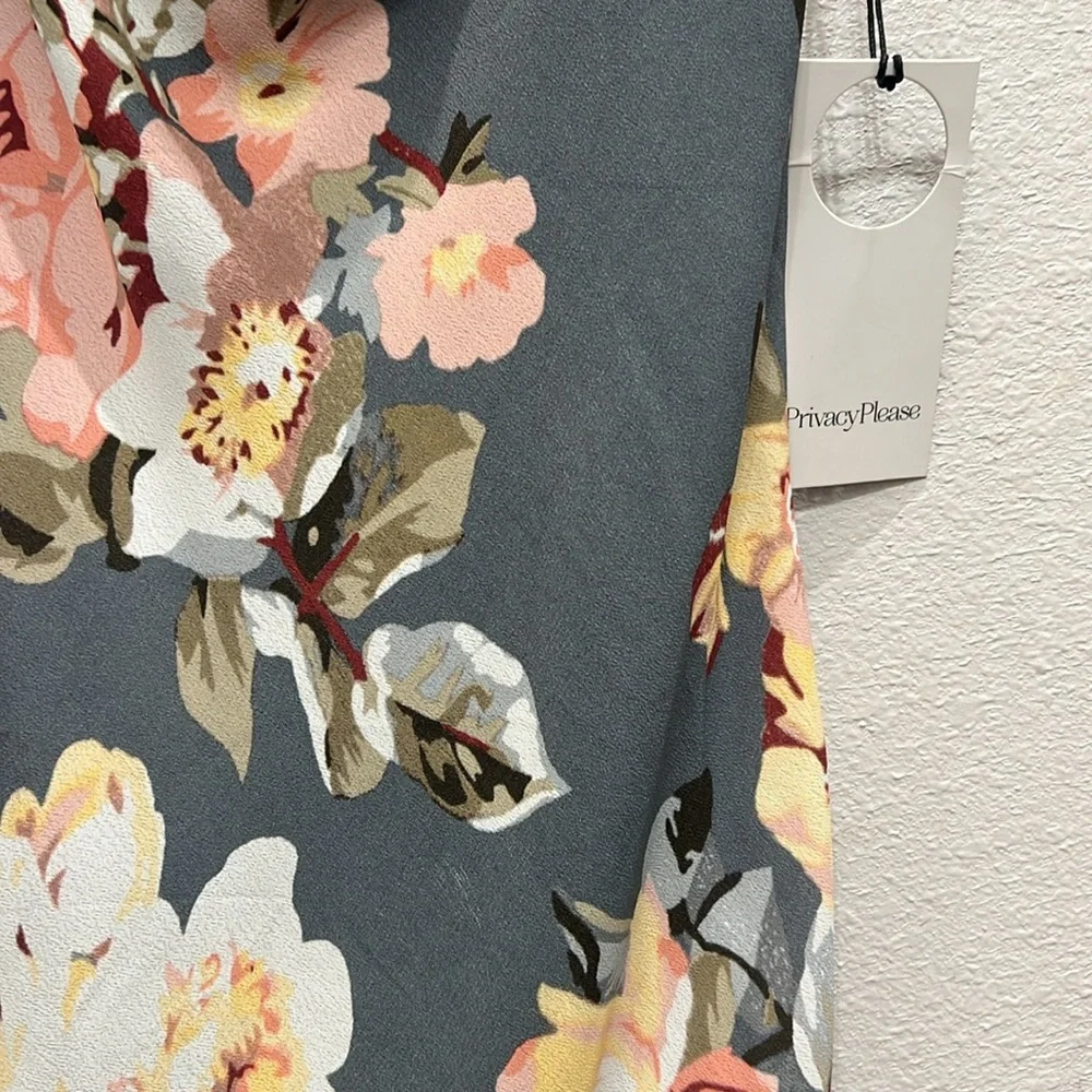 Revolve Privacy Please Cowl Neck Watercolor Floral Mini Dress - Picture 8 of 9